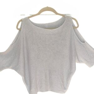 Light Grey Cold Shoulder Knit Sweater